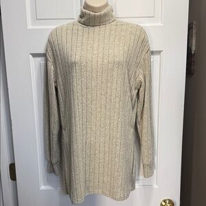 Shein ribbed turtleneck with split hem